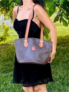 Celine Vintage Authentic Macadam Tote Bag Chic